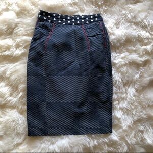Anthropologie Barashi polka dot pencil skirt